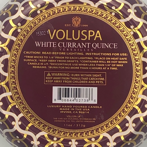 ** MAISON ROUGE** VOLUSPA 2-WICK SCENTED CANDLE - WHITE CURRANT QUINCE - Picture 6 of 6